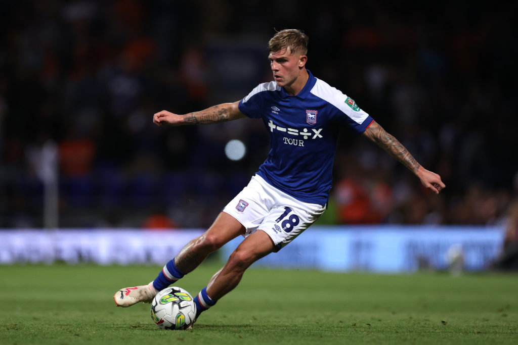 Ipswich Town's Brandon Williams during the Carabao Cup third round match between Ipswich Town and Wolverhampton Wanderers at Portman Road on...