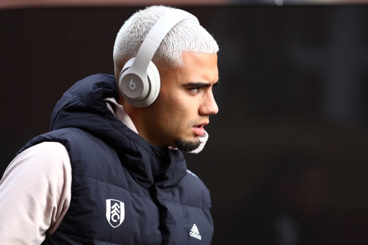 Andreas Pereira of Fulham arrives at the stadium prior to the Premier League match between Fulham FC and Manchester United at Craven Cottage on Nov...