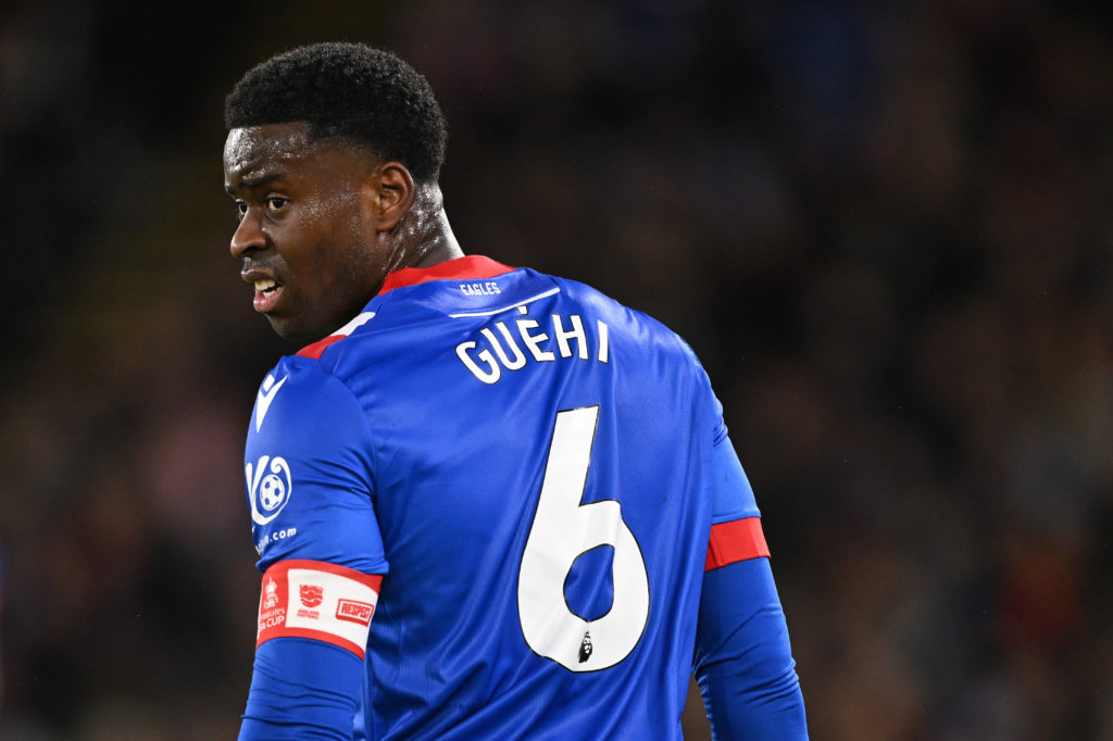 Marc Guehi of Crystal Palace looks o during the Emirates FA Cup Third Round match between Crystal Palace and Everton at Selhurst Park on January 04...