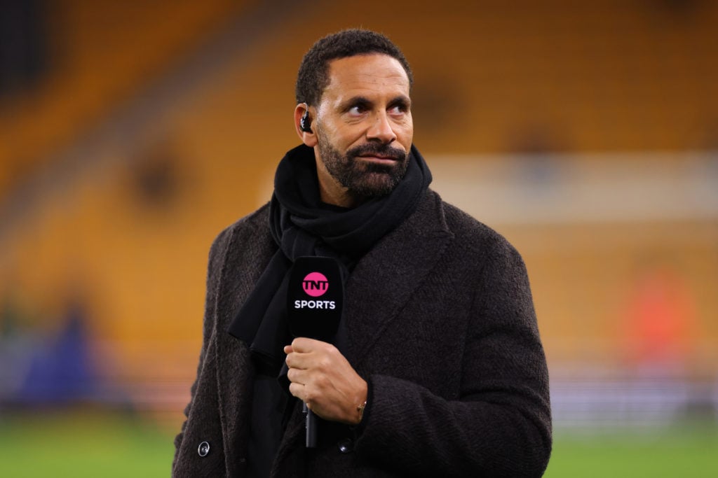 TNT Sports  pundit Rio Ferdinand prior to the Premier League match between Wolverhampton Wanderers and Manchester United at Molineux on February 1,...