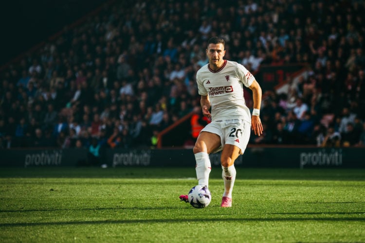 Diogo Dalot of Manchester United in action during the Premier League match between AFC Bournemouth and Manchester United at Vitality Stadium on Apr...