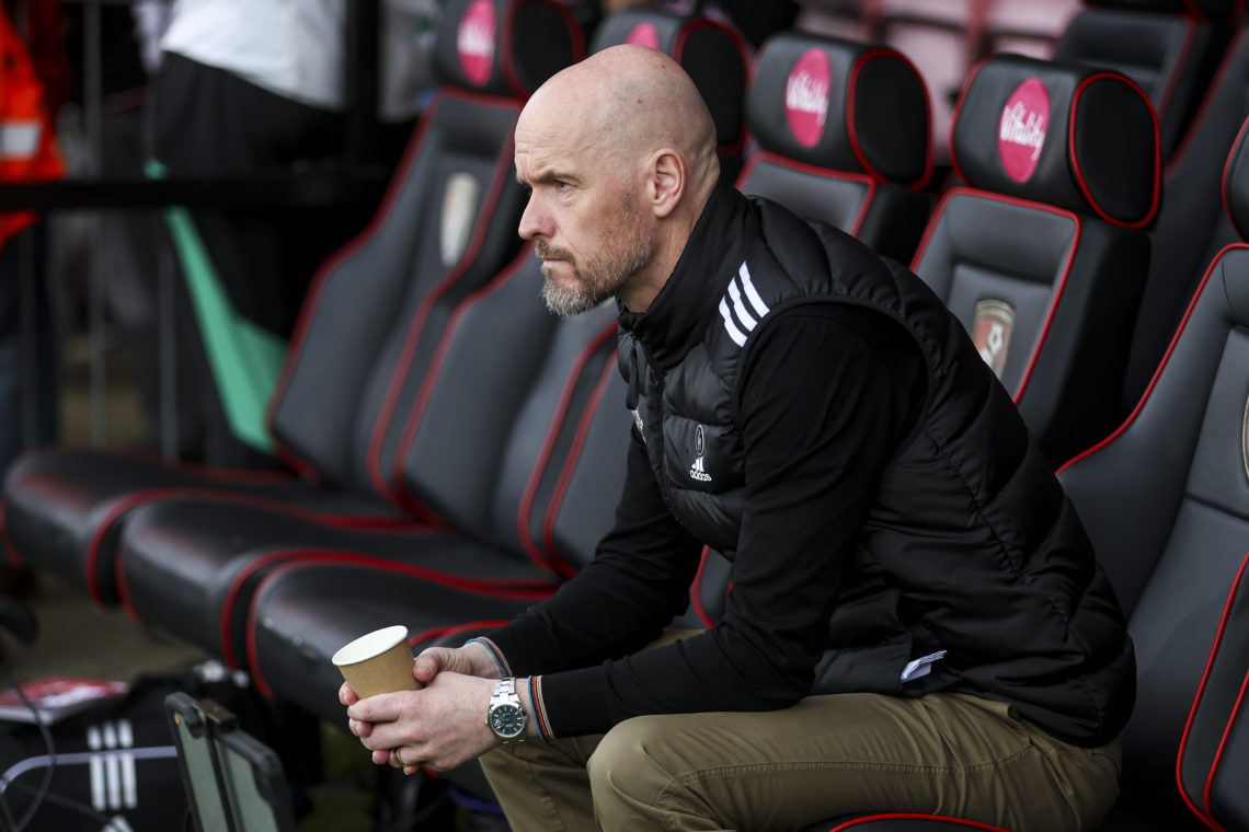 Head Coach Erik ten Hag of Manchester United during the Premier League match between AFC Bournemouth and Manchester United at Vitality Stadium on A...
