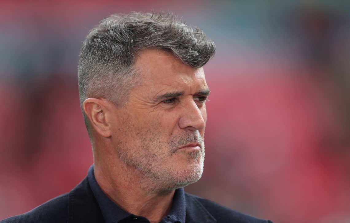 Roy Keane former Manchester United player & TV Commentator during the Emirates FA Cup Semi Final match between Coventry City and Manchester Uni...