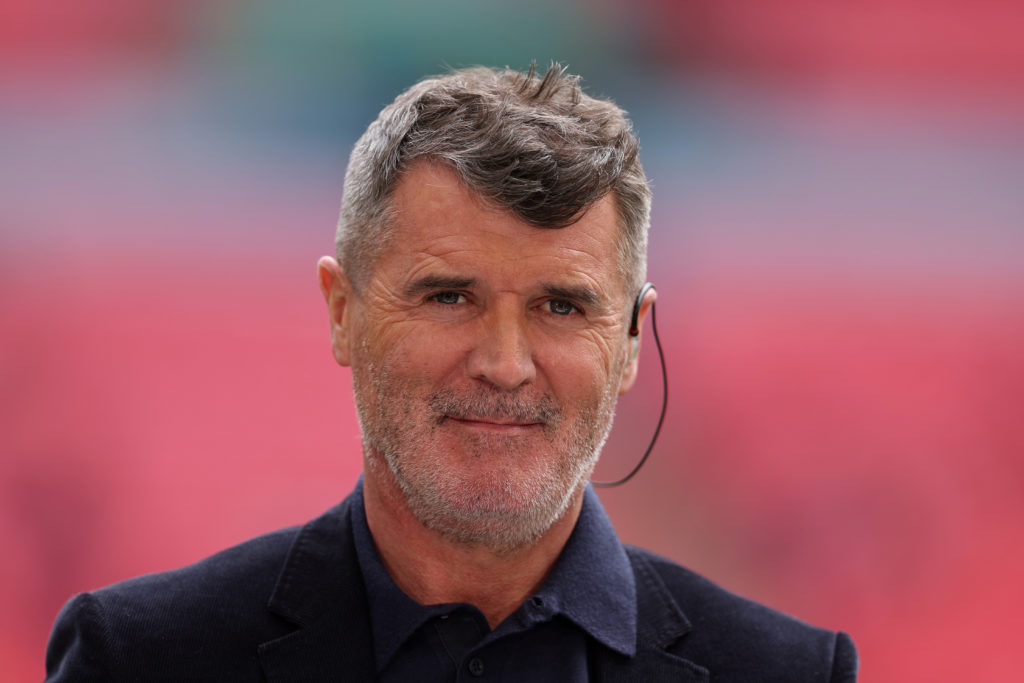 Former footballer and TV pundit Roy Keane during the Emirates FA Cup Semi Final match between Coventry City and Manchester United at Wembley Stadiu...