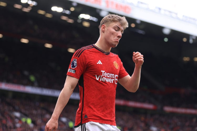 Rasmus Hojlund of Manchester United reacts after being substituted during the Premier League match between Manchester United and Burnley FC at Old ...