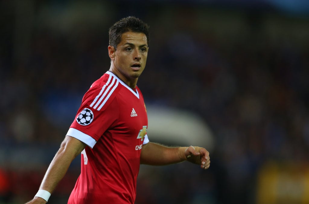 Javier Hernandez of Manchester United during the UEFA Champions League Qualifying Round Play Off Second Leg between Club Brugge and Manchester Unit...