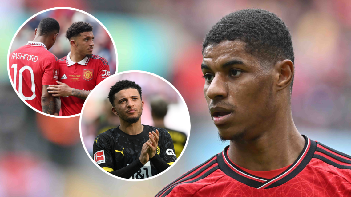 Man Utd star Marcus Rashford reacts and sends message as Jadon Sancho ...