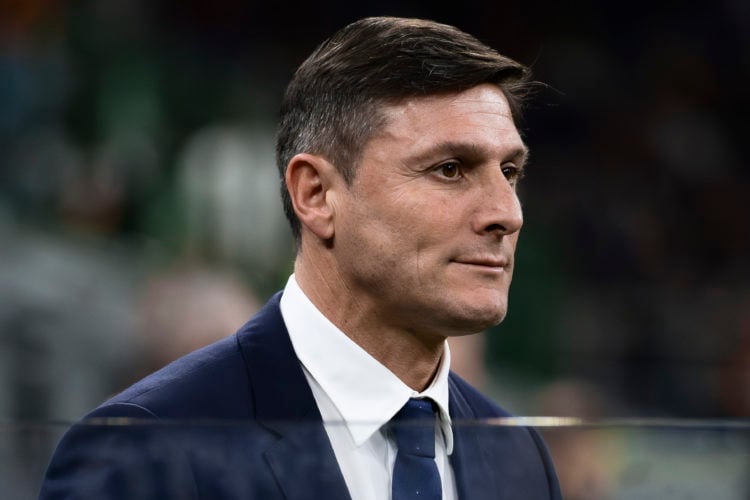 Javier Zanetti, vice president of FC Internazionale, looks on prior to the Serie A football match between FC Internazionale and Cagliari Calcio. Th...