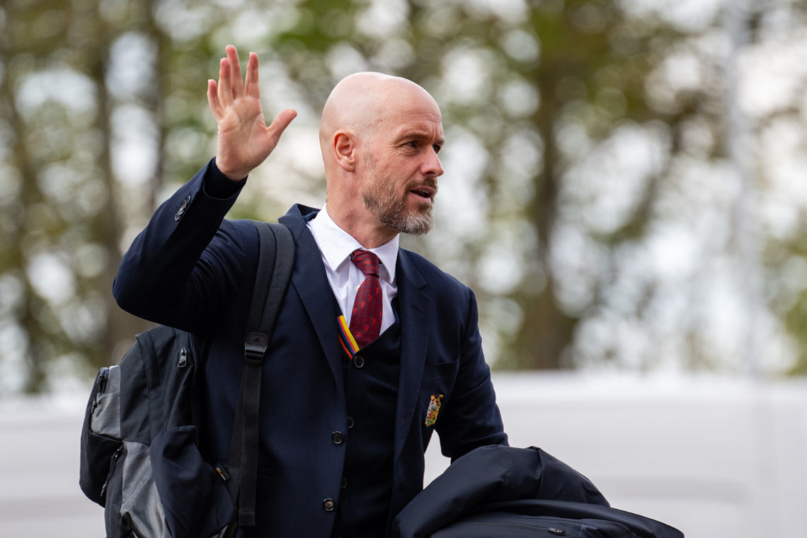 Manchester United Head Coach / Manager Erik ten Hag arrives prior to  the Premier League match between Manchester United and Burnley FC at Old Traf...
