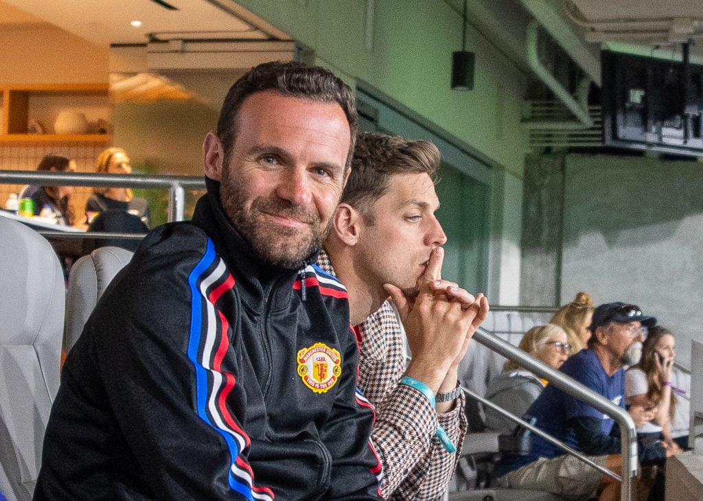 Juan Mata, former player of Manchester United, visits Snapdragon Stadium and watches the San Djego Wave v Bay FC NWSL match on April 27, 2024 in Sa...