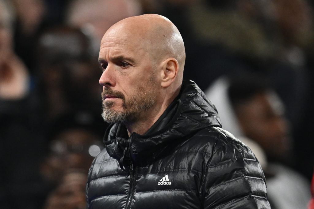 Erik ten Hag, the manager of Manchester United, during the Premier League match between Crystal Palace and Manchester United at Selhurst Park on Ma...