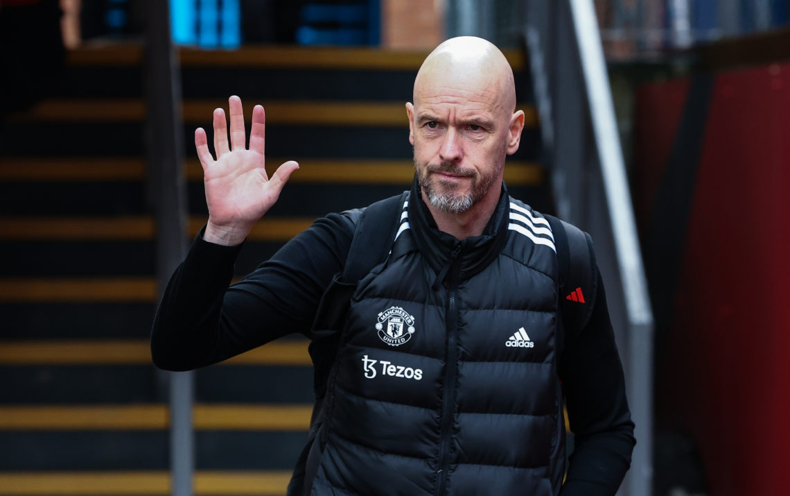 Manchester United's manager Erik ten Hag arriving at the stadium during the Premier League match between Crystal Palace and Manchester United at Se...