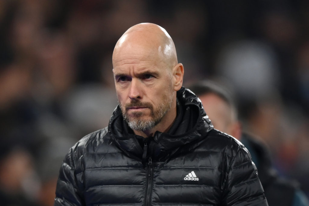 Manchester United manager Erik ten Hag walks towards the tunnel after his team's defeat in the Premier League match between Crystal Palace and...