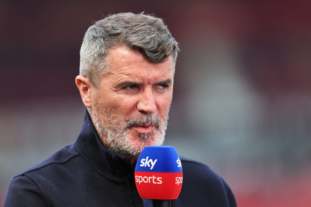 Roy Keane agit en tant qu'expert pour Sky Sports avant le match de Premier League entre Manchester United et Arsenal à Old Trafford le 12 mai.