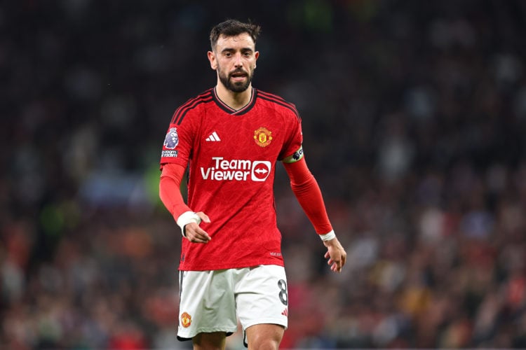 Bruno Fernandes of Manchester United during the Premier League match between Manchester United and Newcastle United at Old Trafford on May 15, 2024...