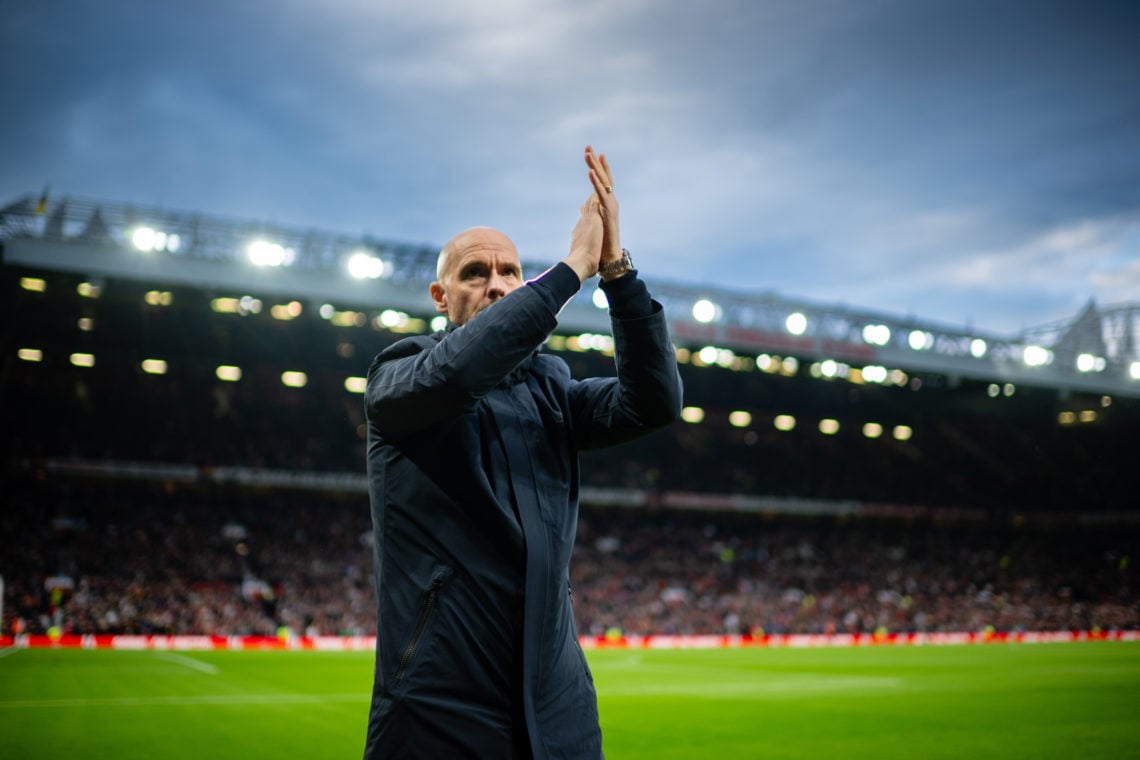 Manager Erik ten Hag of Manchester United walks out ahead of the Premier League match between Manchester United and Newcastle United at Old Traffor...