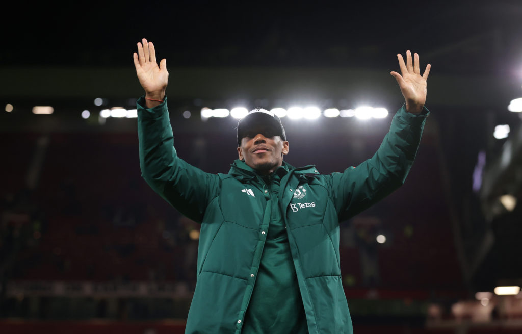 Manchester United's Anthony Martial waves to supporters after the Premier League match between Manchester United and Newcastle United at Old Traff...