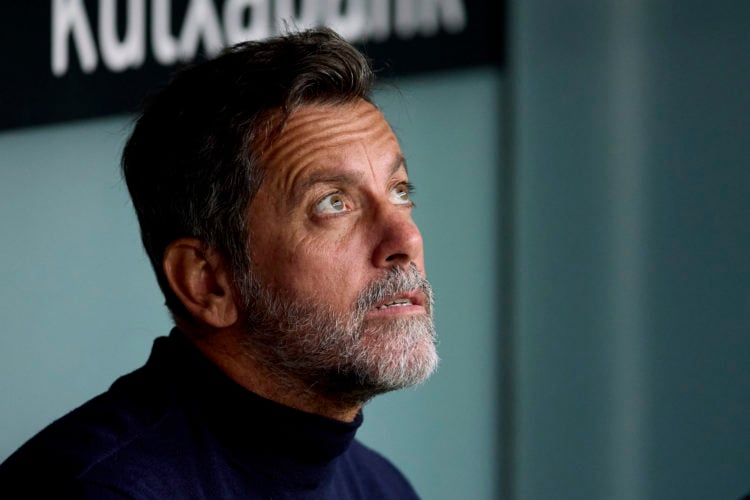 Quique Sanchez Flores, head coach of Sevilla FC looks on prior to the LaLiga EA Sports match between Athletic Club and Sevilla FC at Estadio de San...