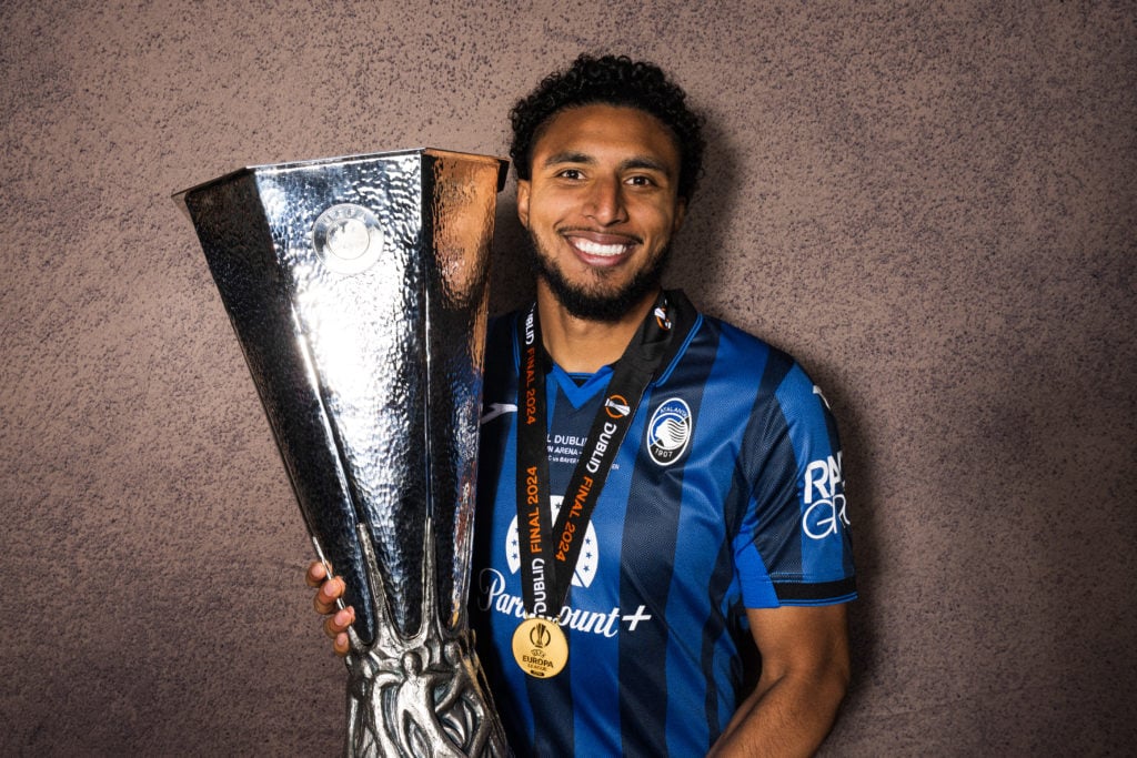 Atalanta BC's Ederson poses for a portrait after the team's victory in the 2023/24 UEFA Europa League Final between Atalanta BC and Bayer 04...