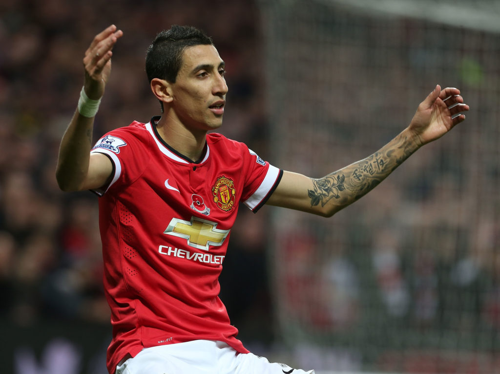 Angel di Maria of Manchester United shows his disappointment during the Barclays Premier League match between Manchester United and Crystal Palace ...