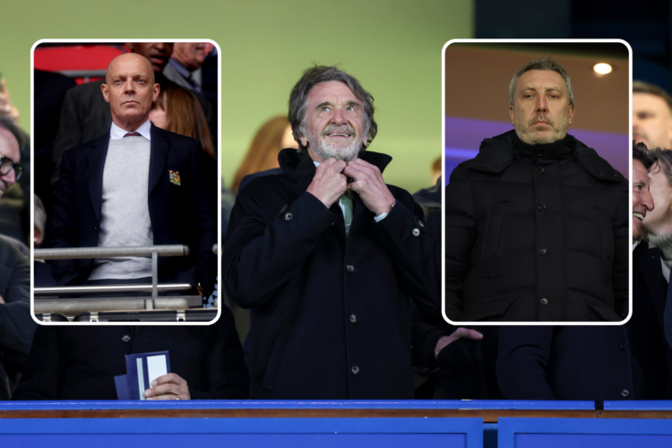 Sir Jim Ratcliffe watches on, inset, Sir Dave Brailsford and Jason Wilcox in separate photos.