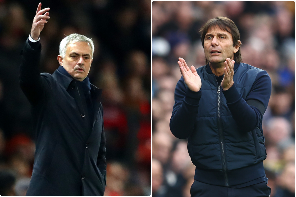 Jose Mourinho / Antonio Conte split image