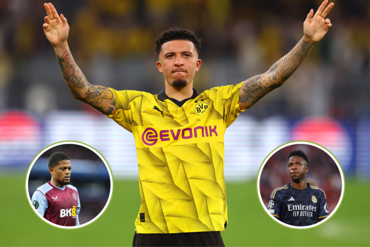 Leon Bailey of Aston Villa looks on during the UEFA Europa Conference League 2023/24 Quarter-final first leg match between Aston Villa and Lille OS...