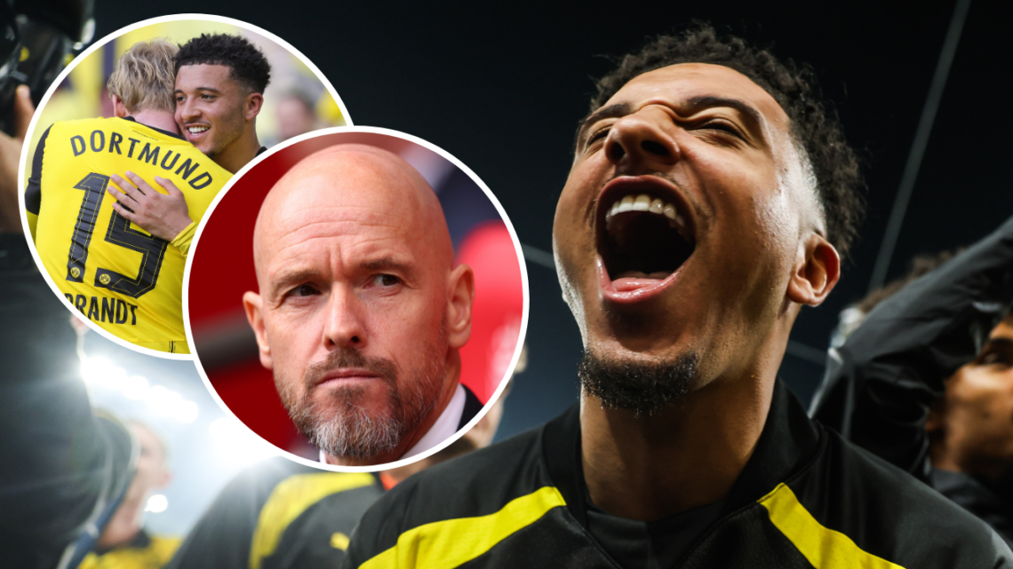 Jadon Sancho of Borussia Dortmund celebrates after the UEFA Champions League semi-final second-leg football match between Paris Saint-Germain (PSG)...