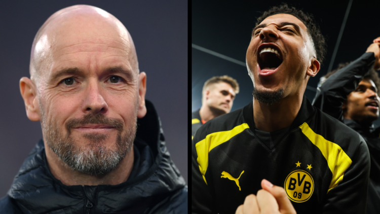 Jadon Sancho in the second-leg Champions League semi-final tie between Borussia Dortmund and Paris Saint-Germain at the Parc des Princes, featuring...