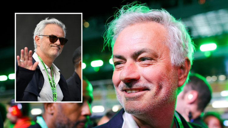 JEDDAH, SAUDI ARABIA - MARCH 09: Jose Mourinho is seen on the grid prior to the F1 Grand Prix of Saudi Arabia at Jeddah Corniche Circuit on March 0...