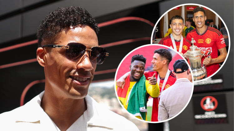 Raphael Varane walks in the Paddock prior to the F1 Grand Prix of Monaco at Circuit de Monaco on May 26, 2024, in Monte-Carlo, Monaco. Overlaying i...