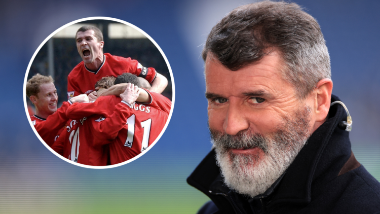 ITV Sport pundit Roy Keane during the FA Cup fourth-round match between West Brom and Wolves at the Hawthorns in January, featuring an overlap imag...