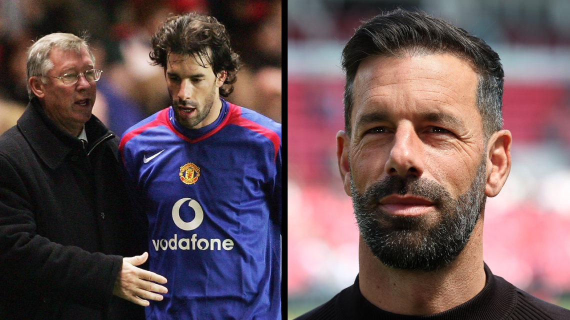 Former PSV manager Ruud van Nistelrooy in an interview with ESPN during the Dutch Eredivisie match between PSV Eindhoven and SC Heerenveen at the P...