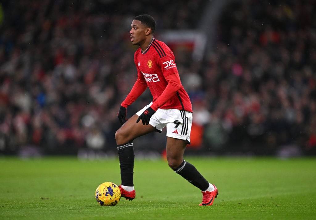 Manchester United player Anthony Martial in action during the Premier League match between Manchester United and AFC Bournemouth at Old Trafford on...