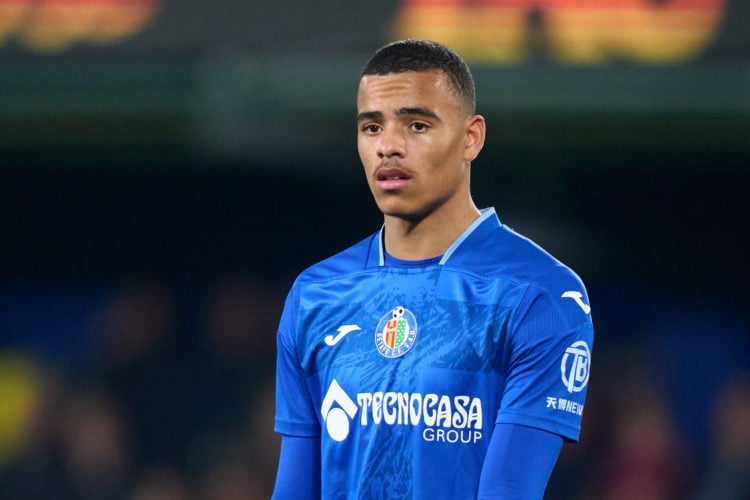 Mason Greenwood of Getafe CF looks on during the LaLiga EA Sports match between Villarreal CF and Getafe CF at Estadio de la Ceramica on February 1...