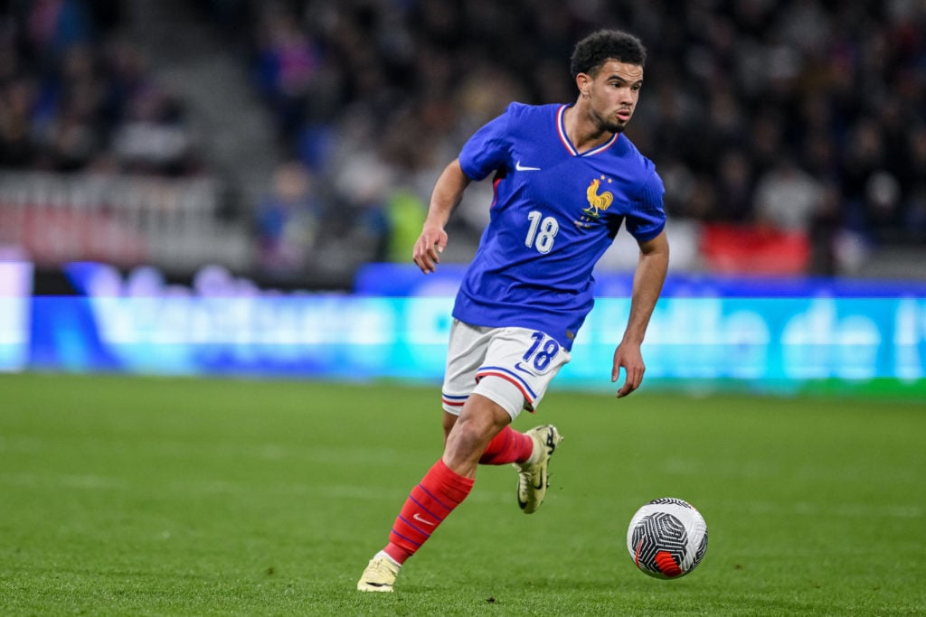 Warren Zaire-Emery of France controls the ball during the international friendly match between France and Germany at Groupama Stadium on March 23,...