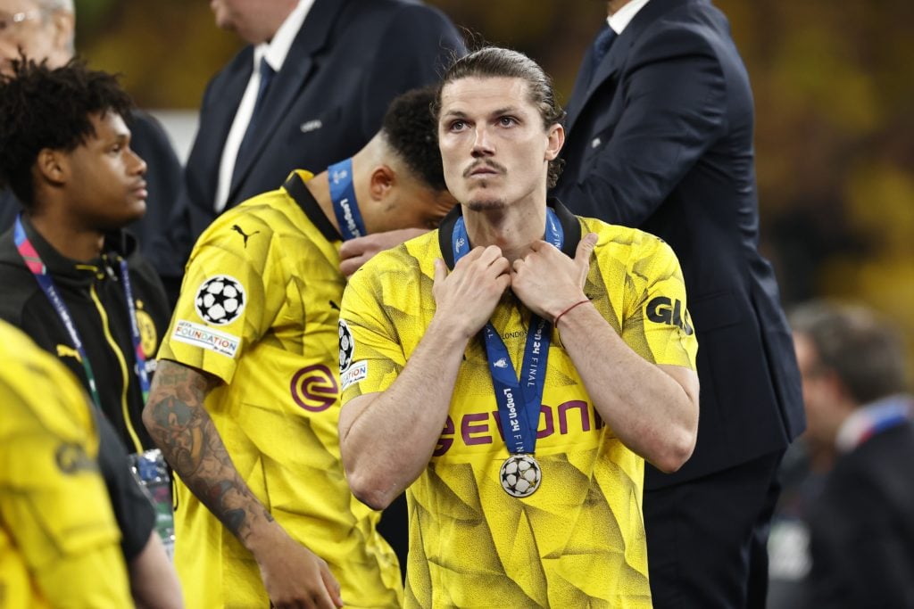 LONDON - Marcel Sabitzer of Borussia Dortmund during the UEFA Champions League Final between Borussia Dortmund and Real Madrid at Wembley Stadium o...