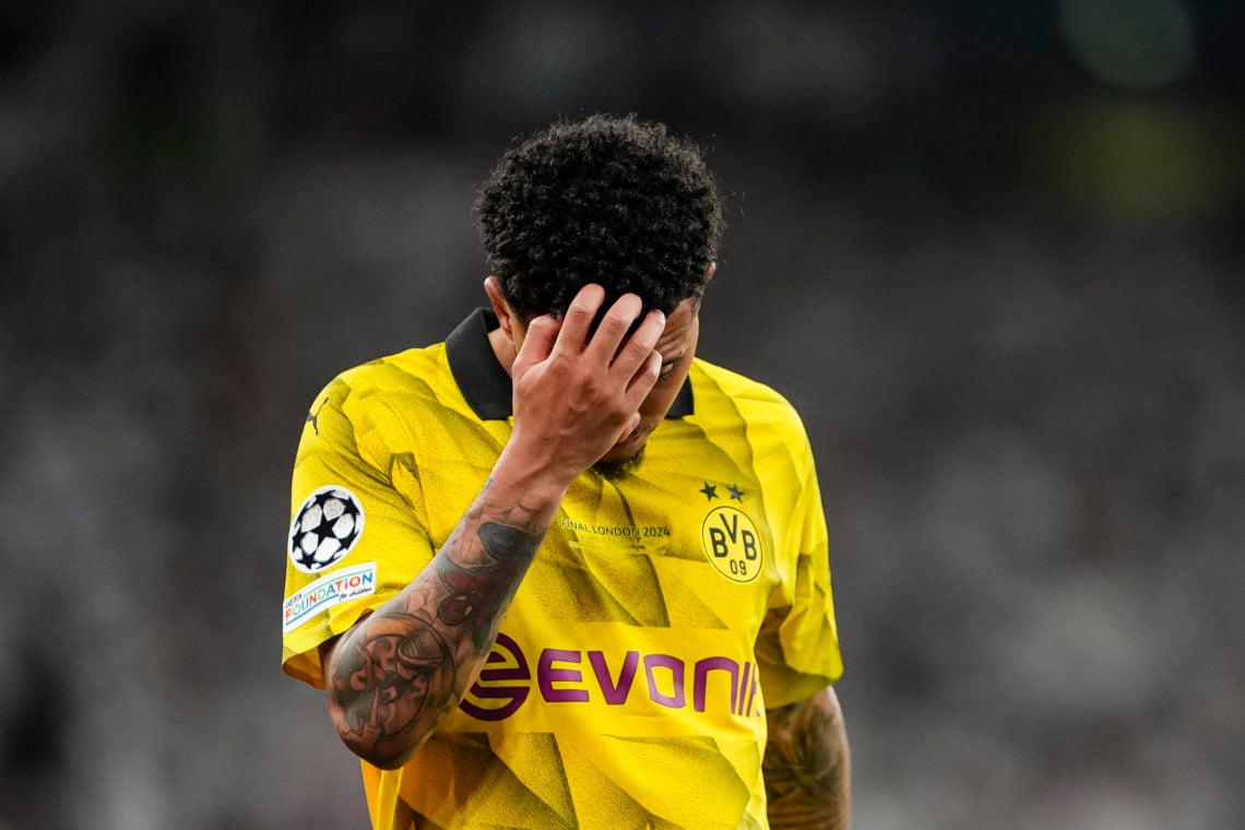 Jadon Sancho of Dortmund was crushed after been defeated by Real Madrid during the UEFA Champions League 2023/24 final match between Borussia Dortm...