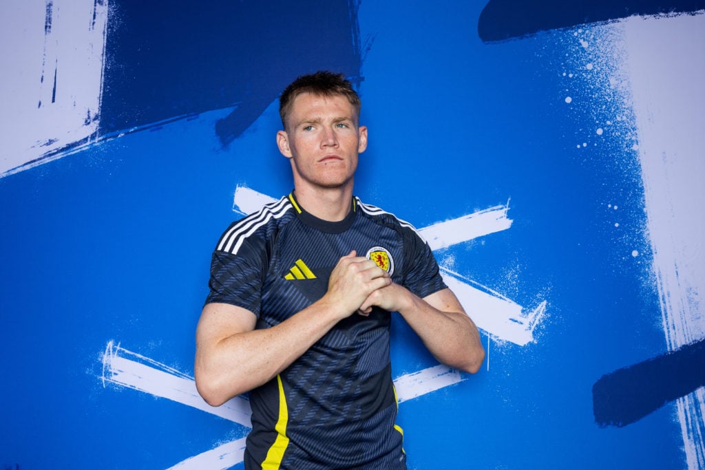 Scott McTominay of Scotland poses for a portrait during the Scotland Portrait Session ahead of UEFA EURO 2024 Germany on May 30, 2024 in Glasgow...