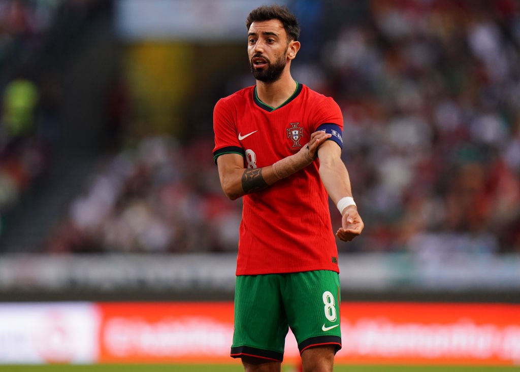 Bruno Fernandes of Portugal during the International Friendly match between Portugal and Finland at Estadio Jose Alvalade on June 4, 2024 in Lisbon...