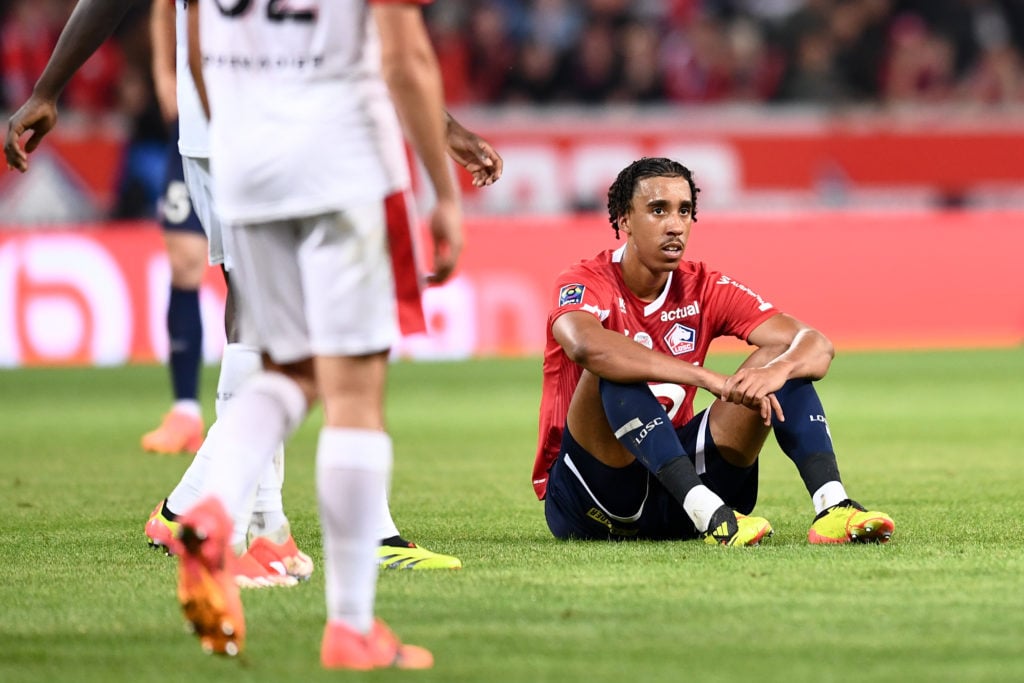 15 Leny YORO (losc) during the Ligue 1 Uber Eats match between Lille and Nice at Stade Pierre-Mauroy on May 19, 2024 in Lille, France.