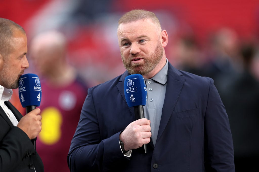 Wayne Rooney talks prior to the international friendly match between England and Iceland at Wembley Stadium on June 07, 2024 in London, England.