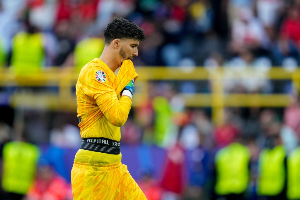 goalkeeper Altay Bayindir of Turkiye looks on during the UEFA EURO 2024 group stage match between Turkiye and Portugal at Football Stadium Dortmund...