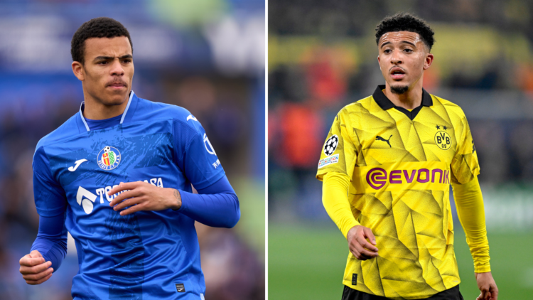 Left: Mason Greenwood at Getafe, right: Jadon Sancho at Dortmund