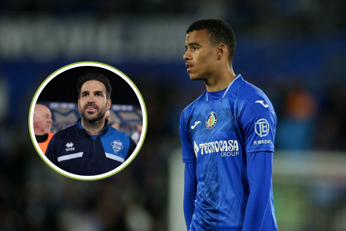 Mason Greenwood of Getafe and Cesc Fabregas