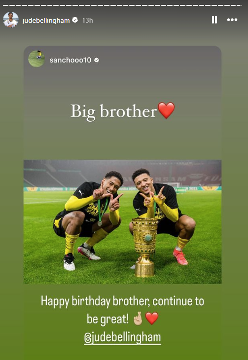 Jadon Sancho sends message to Jude Bellingham, England Euro 2024 star ...