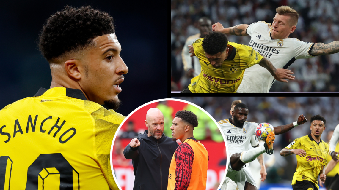 Jadon Sancho of Borussia Dortmund during the UEFA Champions League match between Borussia Dortmund v Real Madrid at the Wembley Stadium on June 1, ...