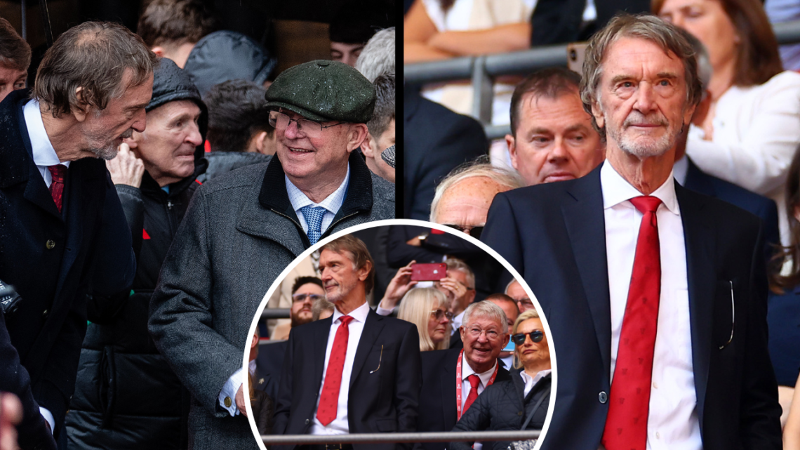 Manchester United co-owner Sir Jim Ratcliffe looks on during the Emirates FA Cup final match between Manchester City and Manchester United at Wembl...