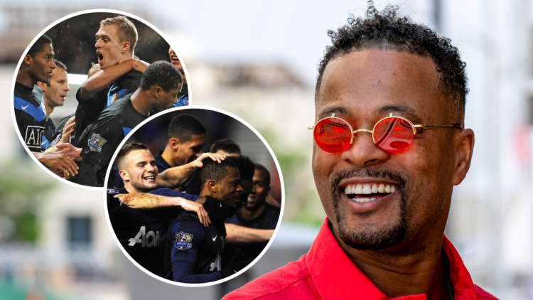 Patrice Evra during practice ahead of the F1 Grand Prix of Abu Dhabi at Yas Marina Circuit on November 24, 2023, in Abu Dhabi, United Arab Emirates...