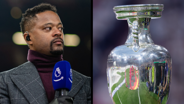Patrice Evra speaks to the media prior to the Premier League match between Manchester United and Aston Villa at Old Trafford on December 26, 2023, ...